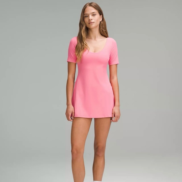 lululemon athletica Dresses & Skirts - lululemon Align Short Sleeve Dress Sakura Pink SAKP size 6 NWT